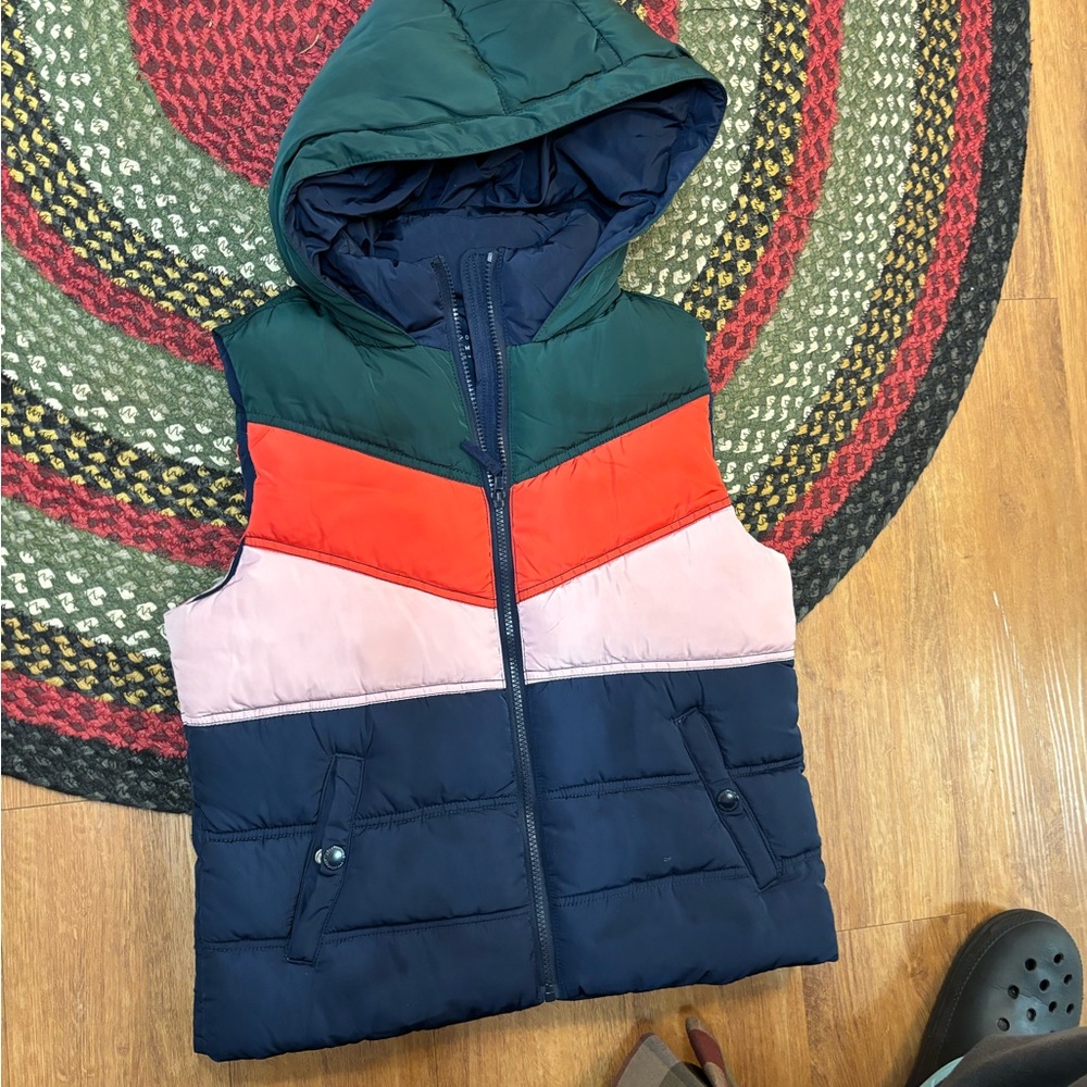 Colorful Hooded Puffer Vest